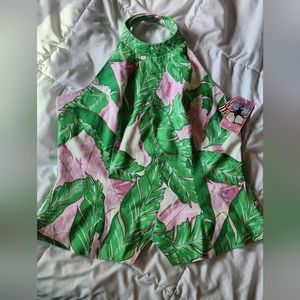 Bnwt 2X Pink Palm top